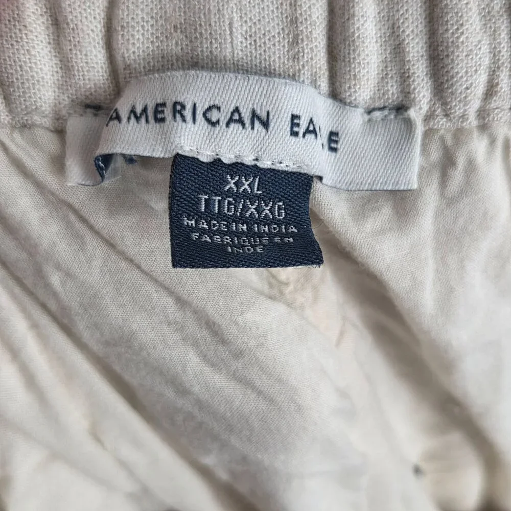 American Eagle Women's Linen Pants Beige Tan Elastic waistband Relaxed Size XXL - Picture 8 of 9